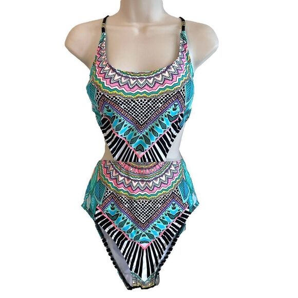 Bar lll Boho Aztec Cutout Swimsuit - Picture 2 of 8